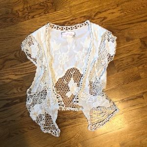 Free People beige delicate vest cardigan